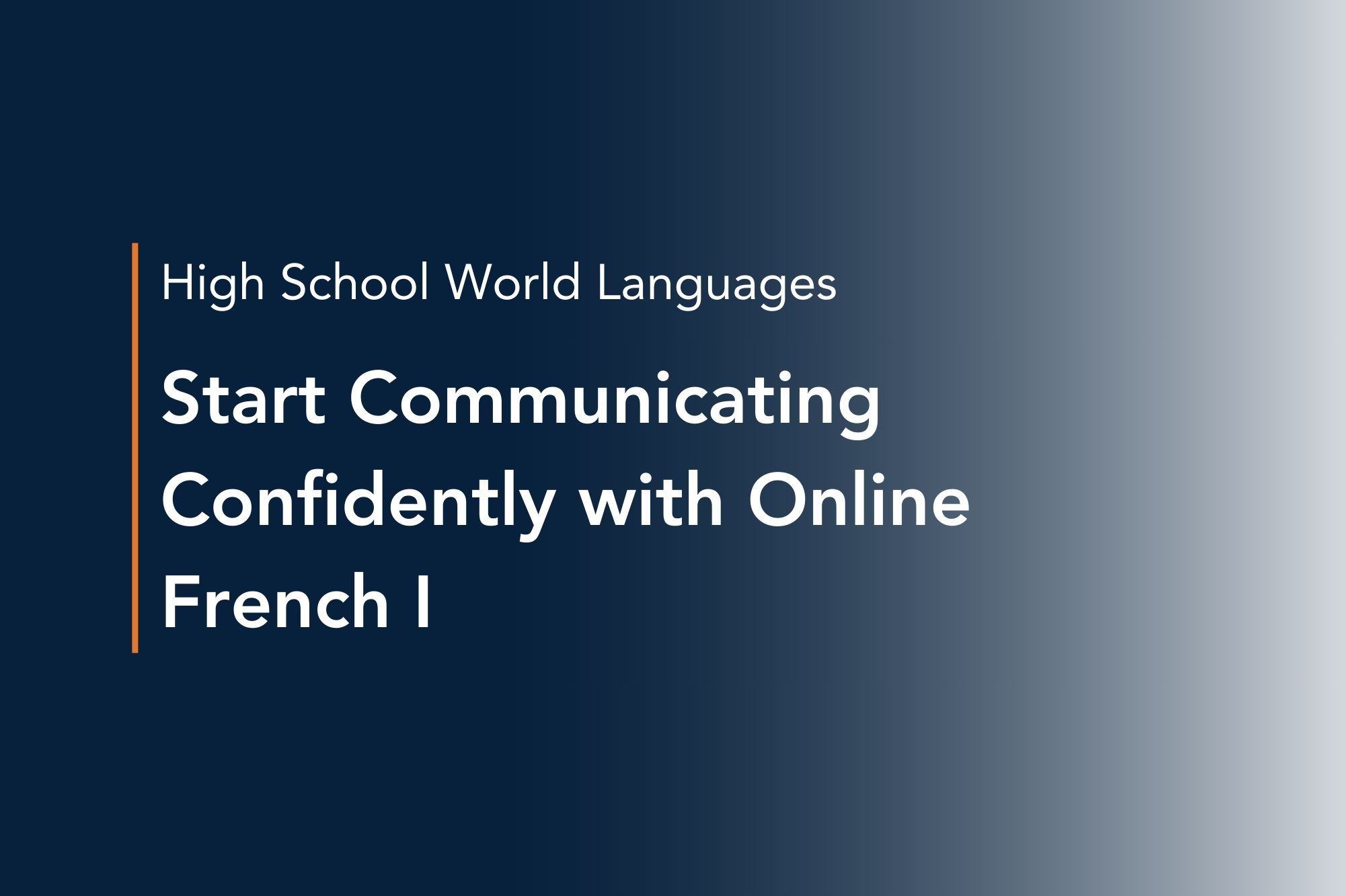 start communicating confidently with online french i