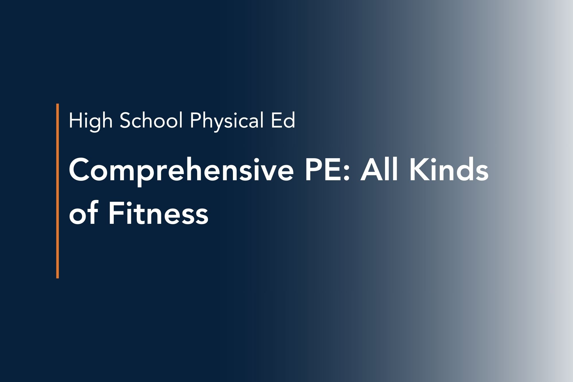 comprehensive pe all kinds of fitness