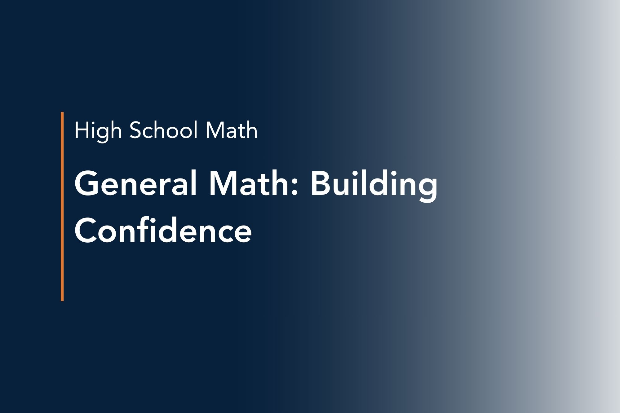 general math building confidence