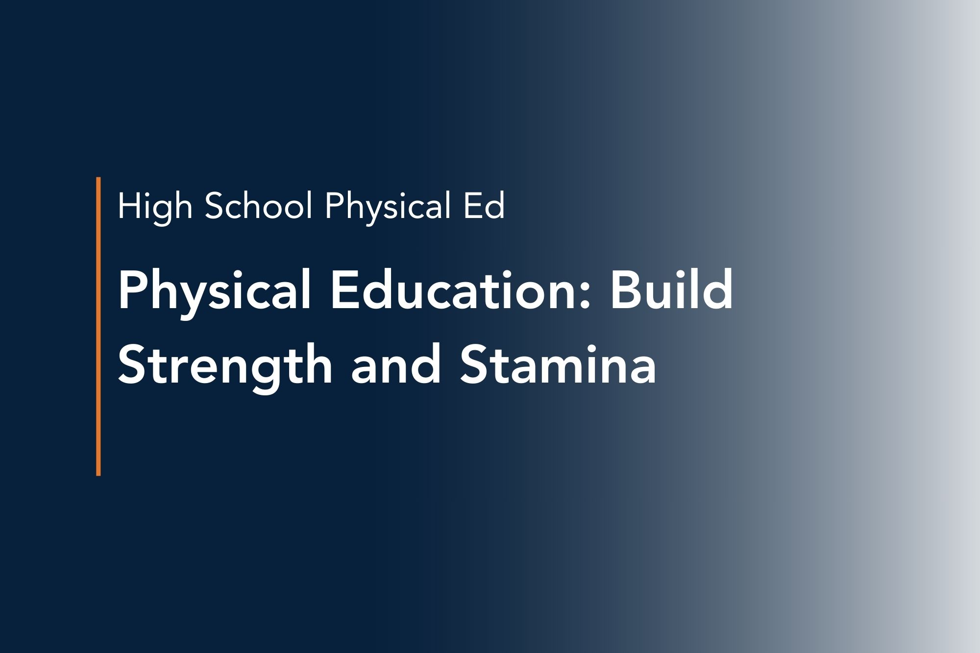 physical education build strength and stamina