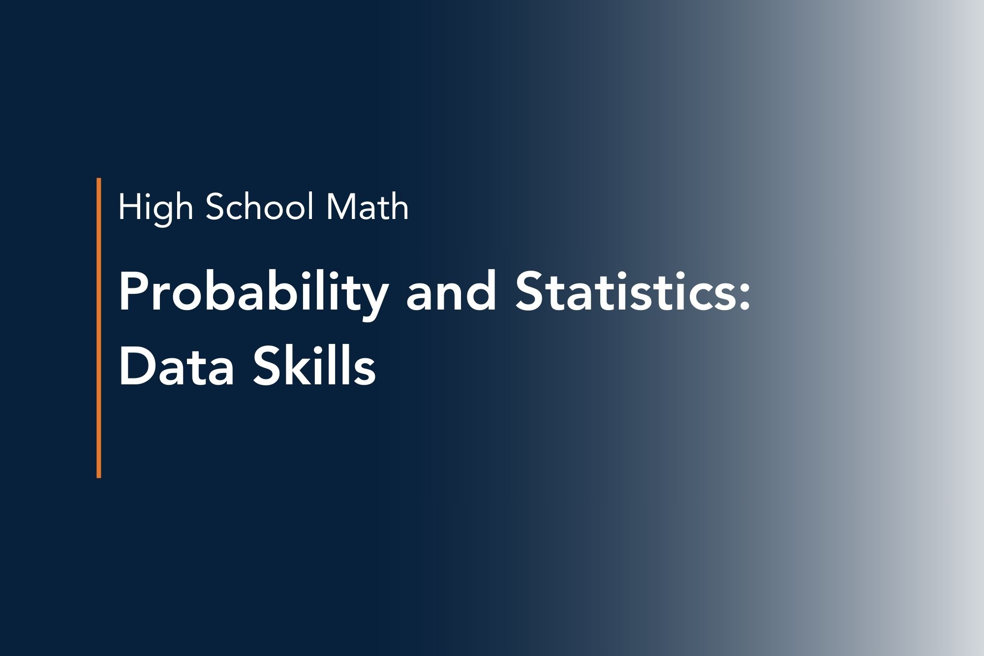 probability and statistics data skills